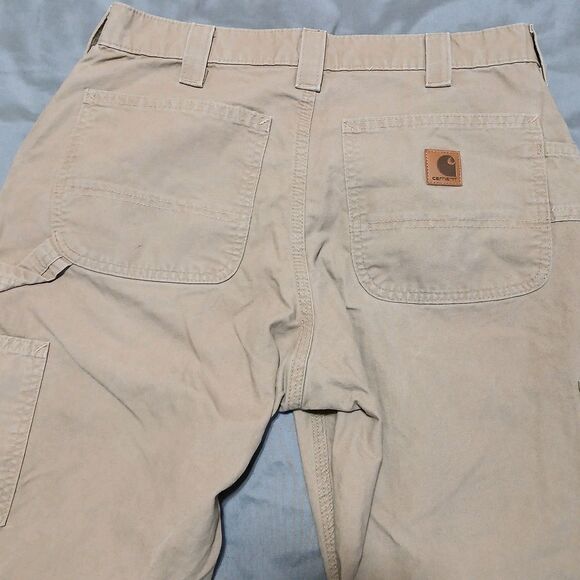 Carhartt Pants Mens 32x30 Beige Cargo Carpenter B151 DKH Loose Original Fit Work - Picture 6 of 15